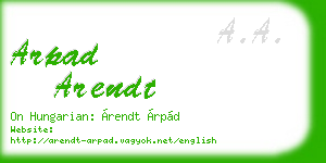 arpad arendt business card